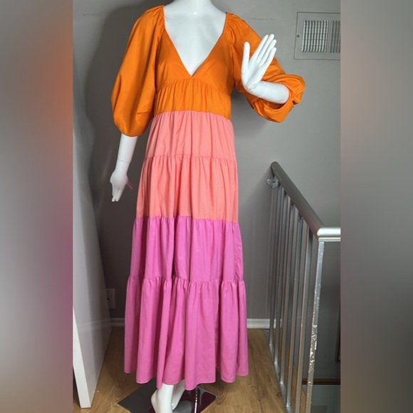 Staud Sz L Lightweight Meadow Nylon Maxi Dress - Worn Once - Picture 2 of 8